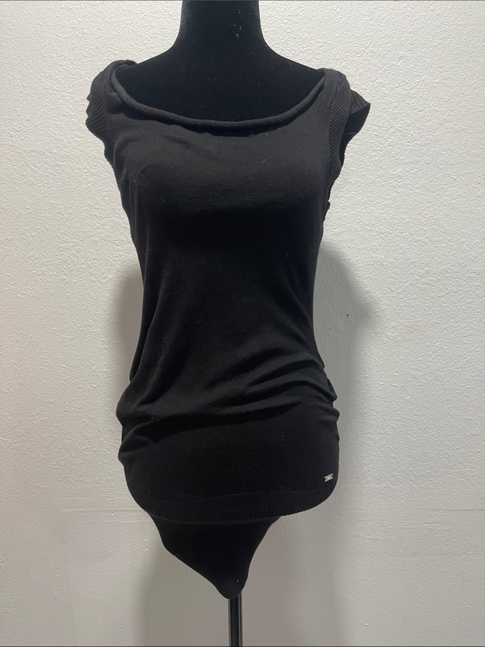 Guess Black Ribbed short sweater dress